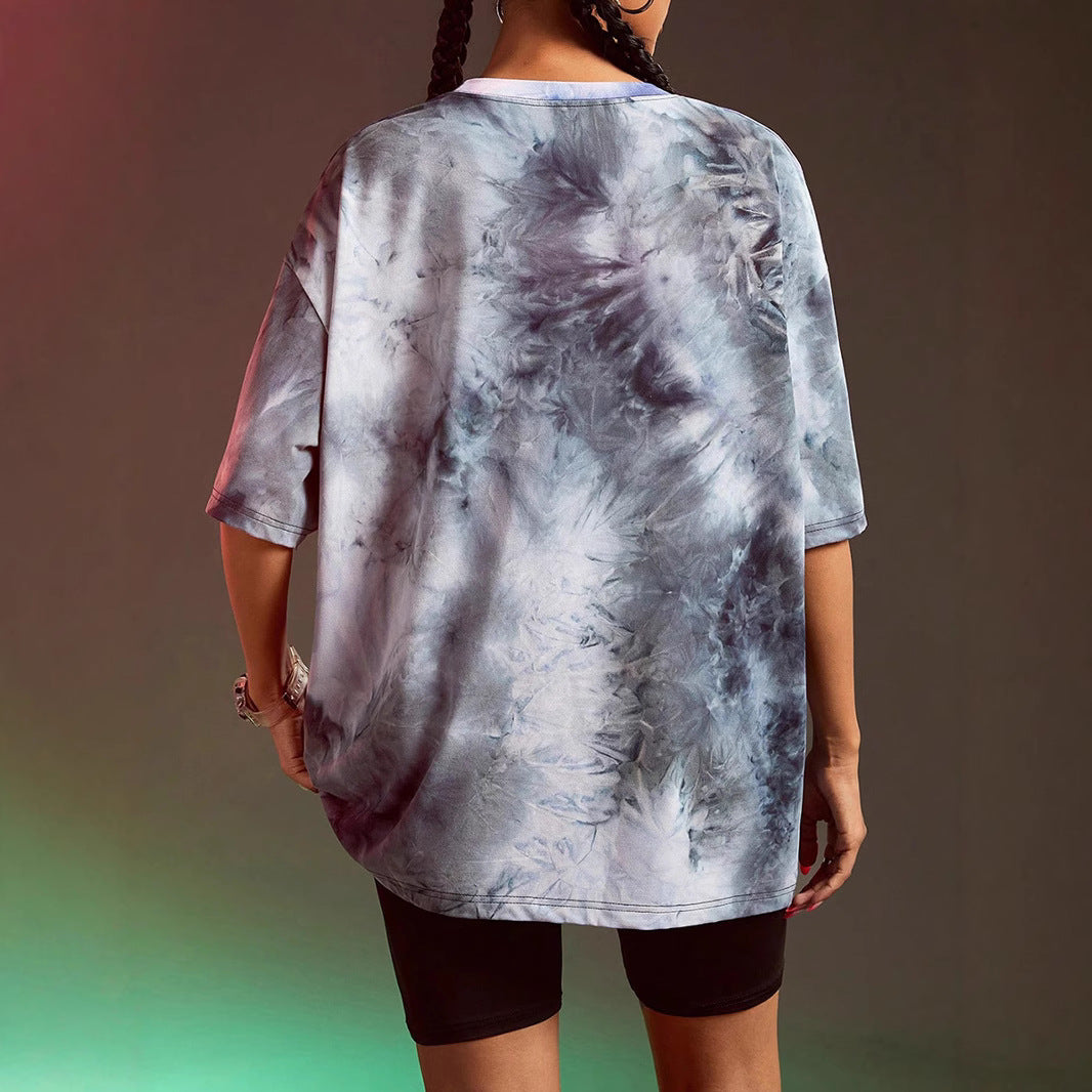 Dame oversized T-shirt med moderne batikdesign Stilla