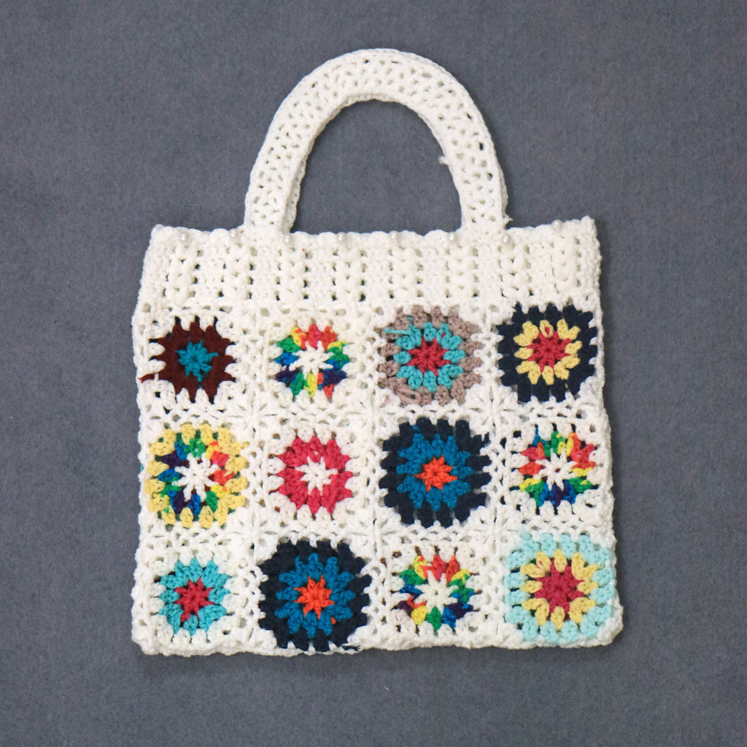 Dame hæklede taske i farverigt Granny-Square-design Stilla