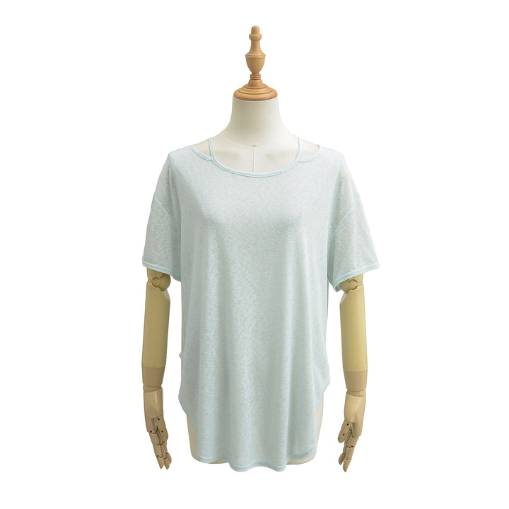 Damer afslappet oversized T-shirt med rygfri design og innovativ skæring Stilla