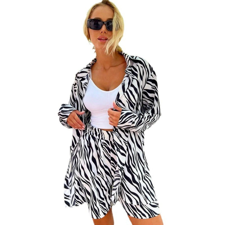 Damer Legesyg og elegant kort jumpsuit-sæt med dyreprint Stilla