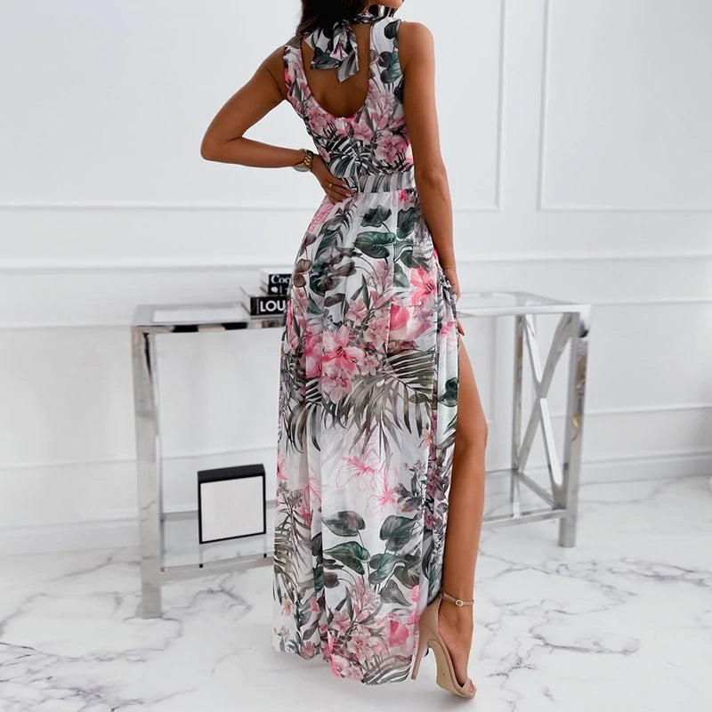 Dame maxikjole med blomsterdesign Stilla