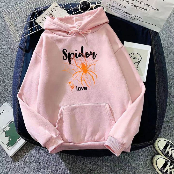 Kvinders hoodie med kreativ edderkoppedesign Skovae