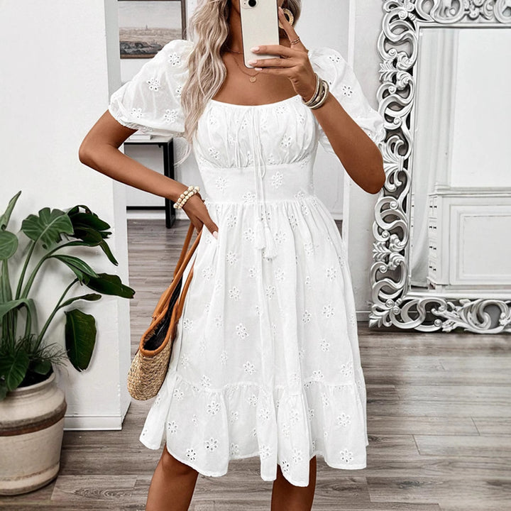 Dame Broderet Sommerkjole Stilla
