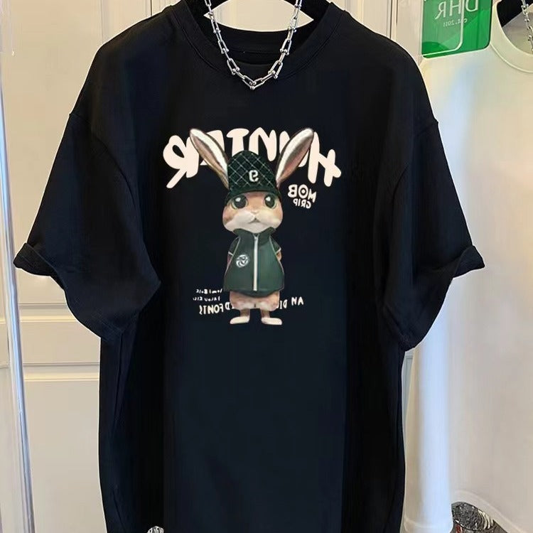 Dame T-shirt med kreativ dyreprint og afslappet pasform Stilla