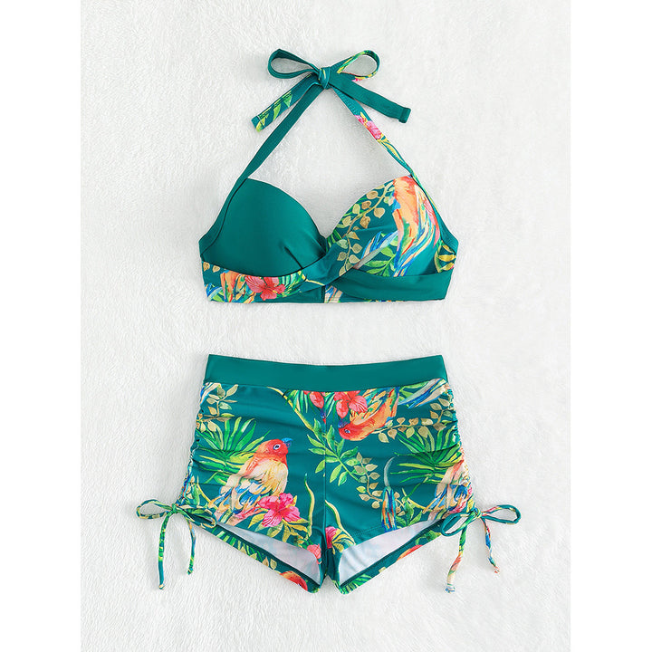 Dame To-delt Bikini-sæt med blomsterdesign og komfortable shaping-bukser Stilla