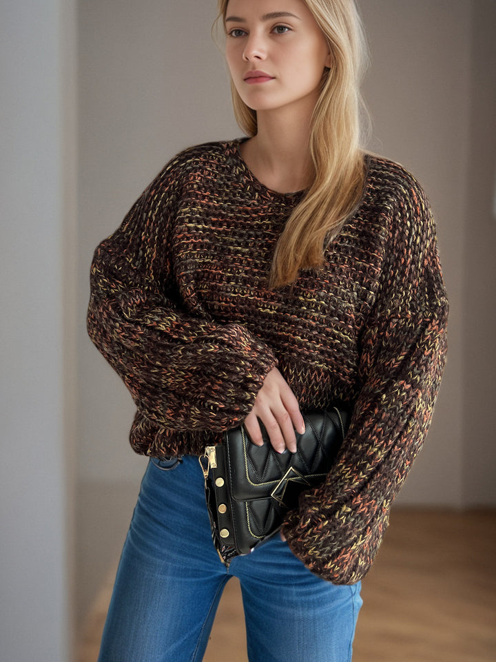 Kvinders afslappede strikket sweater med en løs pasform og elegante ærmekanter Stilla