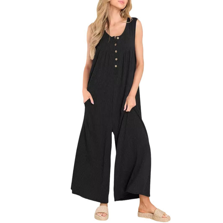 Dame luftig jumpsuit med knapdetaljer og praktiske lommer Stilla