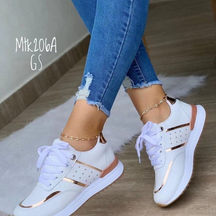 Dame Sporty Sneakers med metallic accenter og åndbar overfladestruktur Stilla