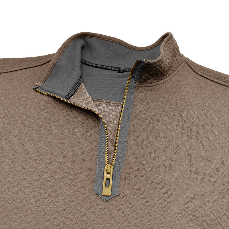 Herre moderigtig pullover med halvmultipart zip Stilla