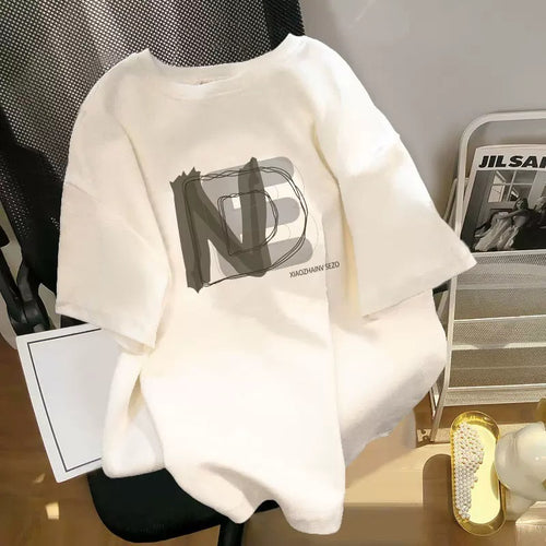 Dame Oversized T-shirt med kreativ grafisk print Stilla
