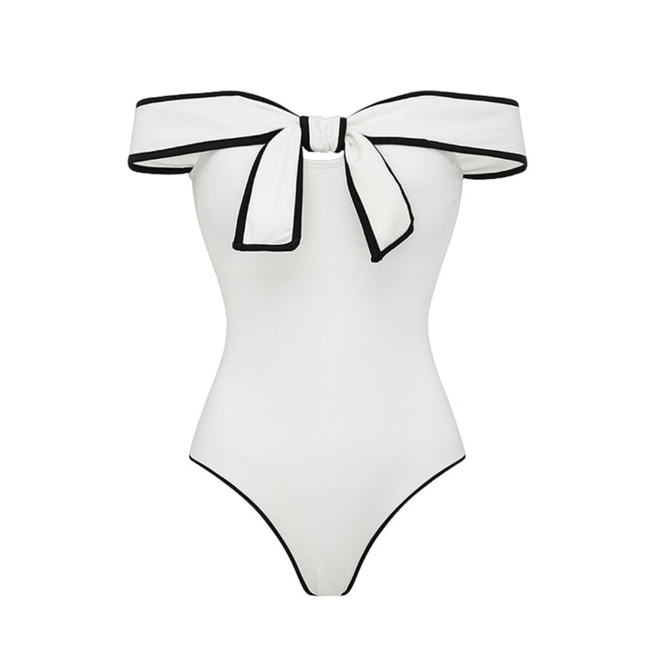 Dame Off-Shoulder Badebeklædning med Indpakningsnederdel Skovae