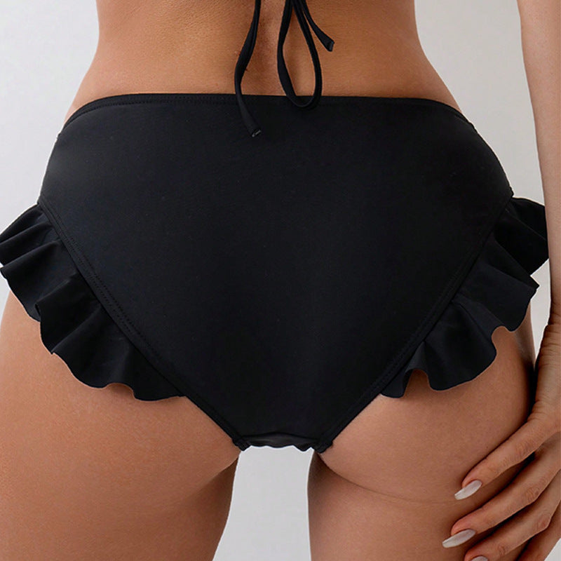 Damer højt skåret bikiniunderdele med ruffle detaljer Skovae