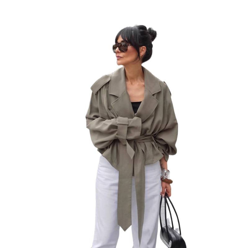Dame Oversized Trenchcoat med flot bælte Stilla