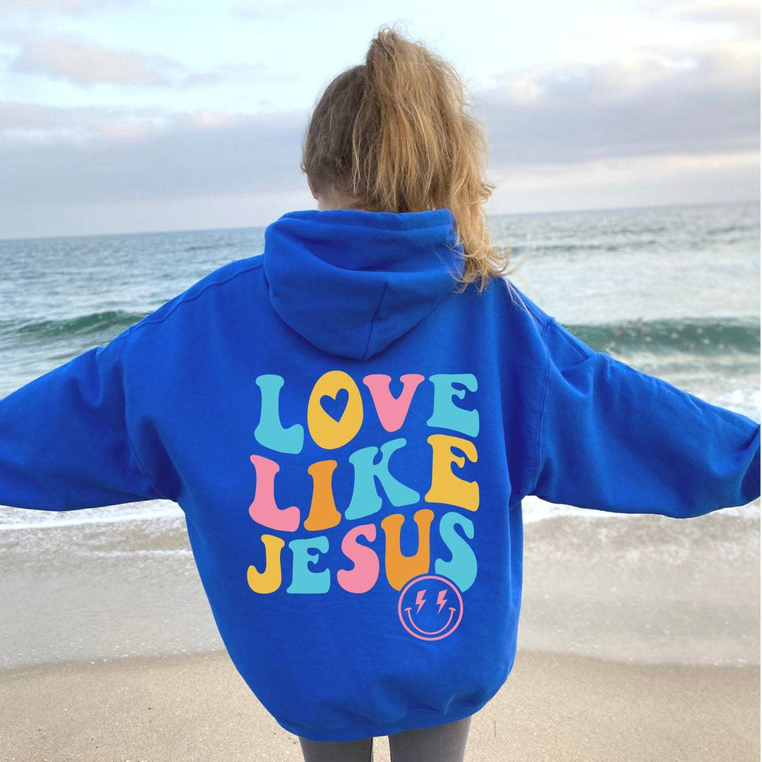 Kvindernes Oversized Hoodie med Farverig Print Skovae
