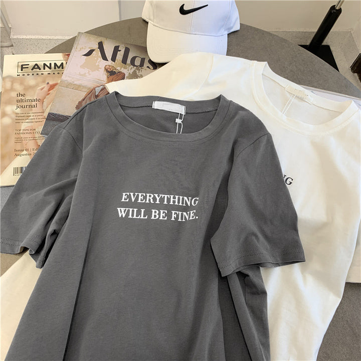 Femme Casual Grafik T-shirt med positiv affirmation Stilla
