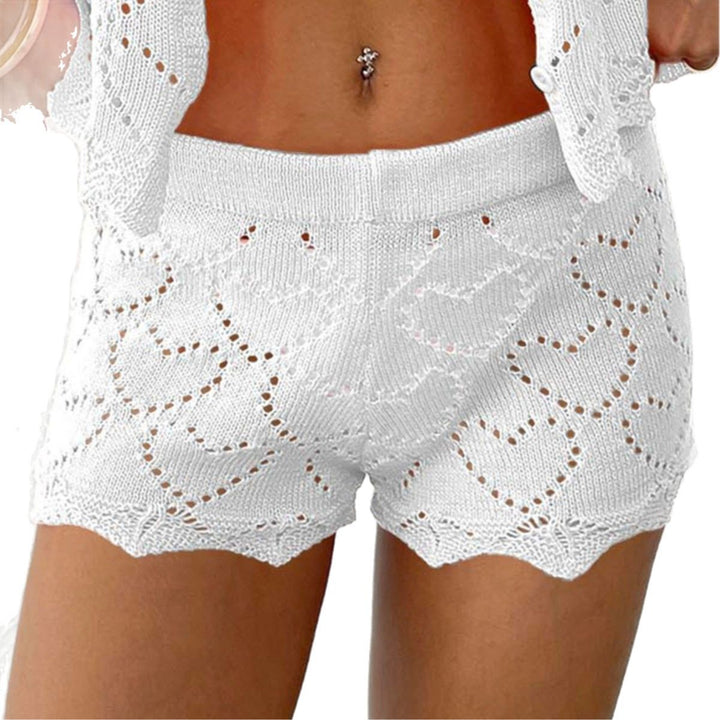 Dame hjerte mønster strik shorts Stilla