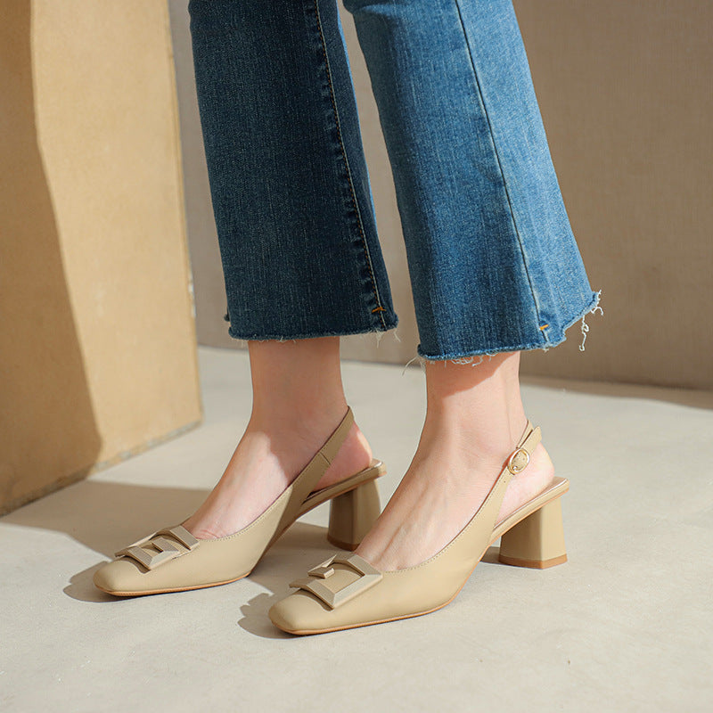 Kvinder Slingback Blokhælsko med elegant spænde-detalje Stilla