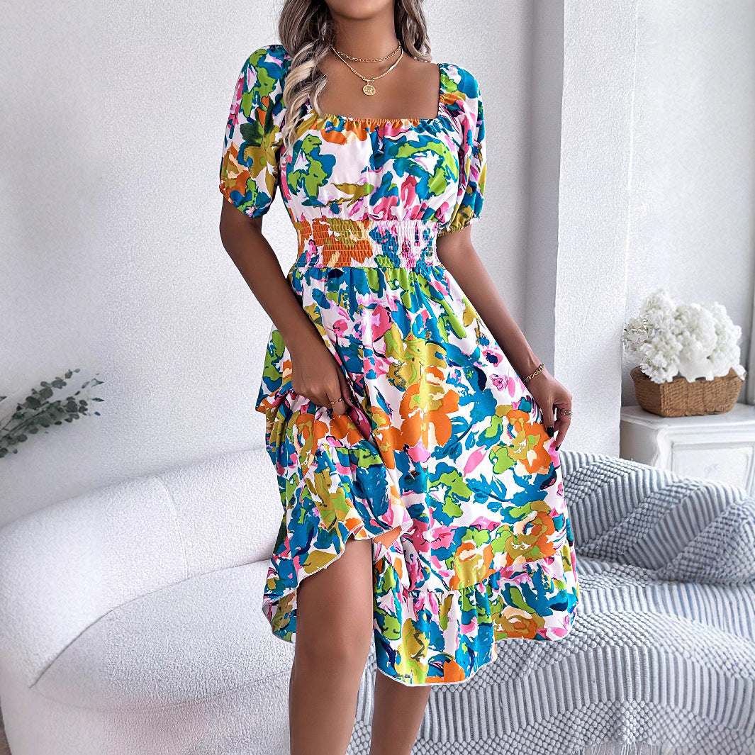 Dame Off-Shoulder fritidkjole med volumøse ærmer Stilla
