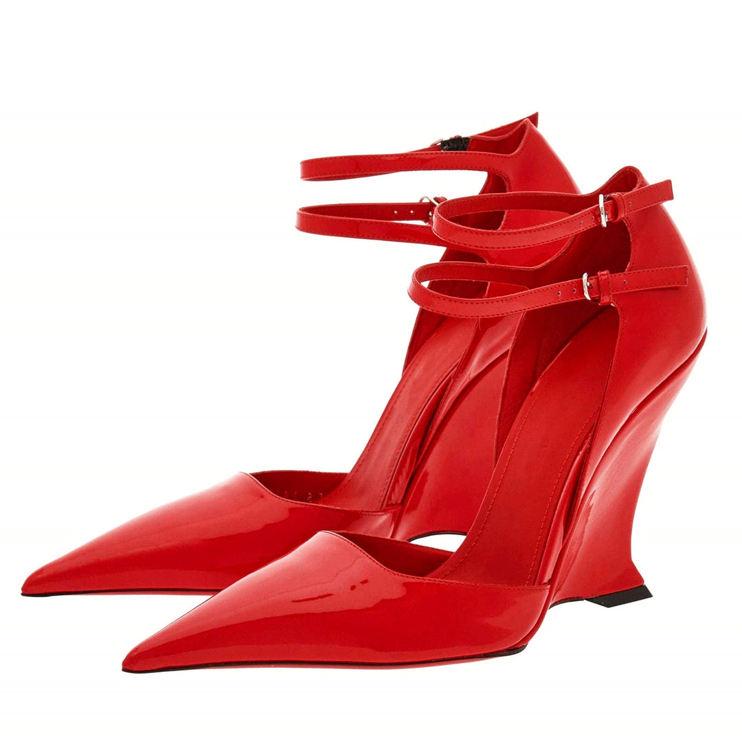 Femme Elegante Syntetisk Skindsål Wedge Pumps Stilla