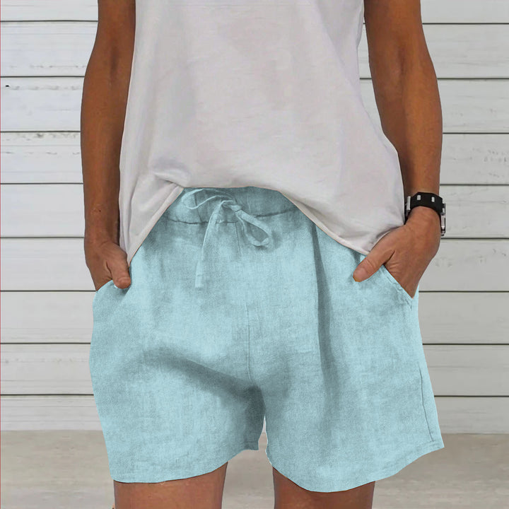 Dame Fritids Linned Shorts Stilla