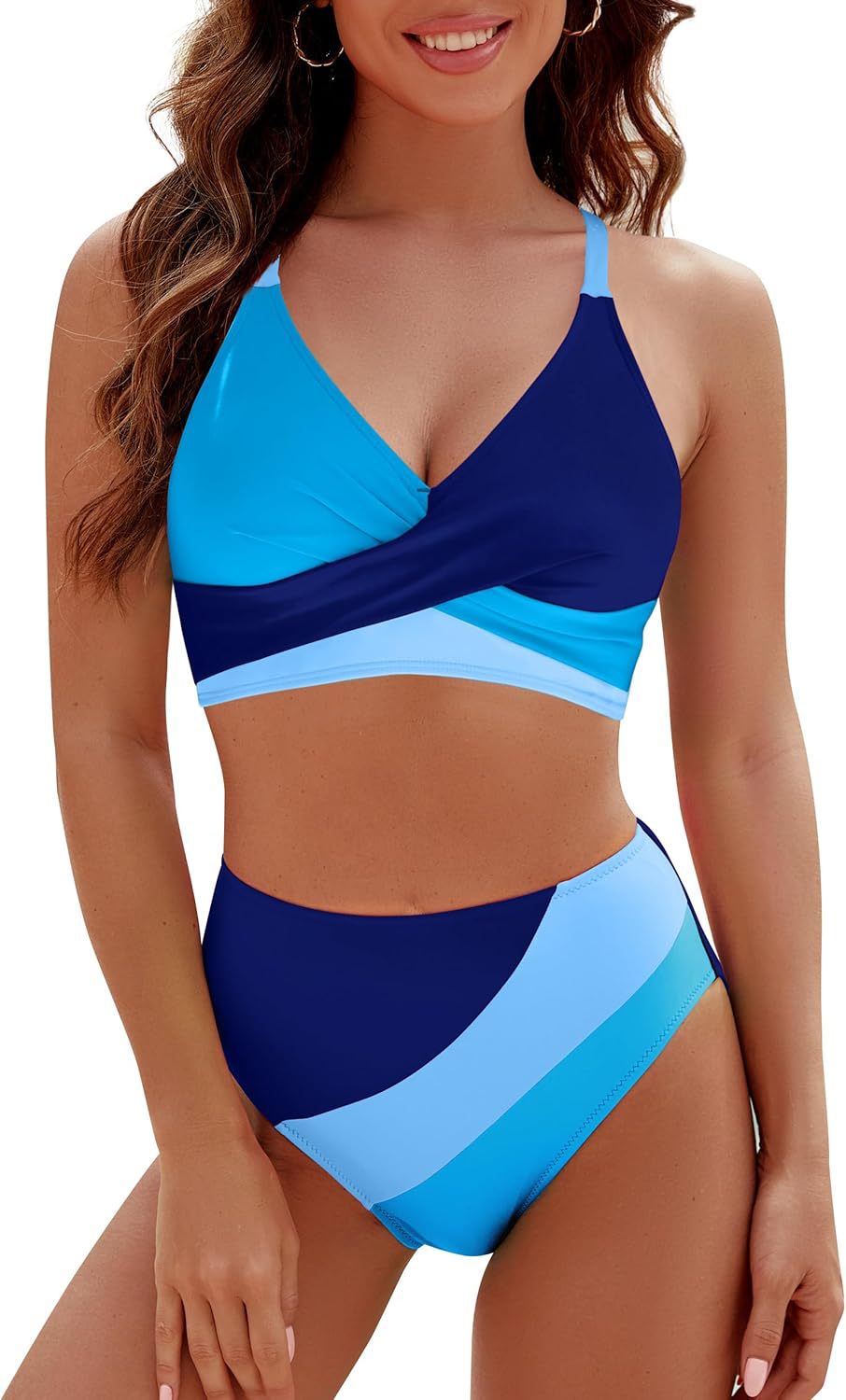Dame Sporty Bikini-sæt med moderne indpakningsdesign Skovae