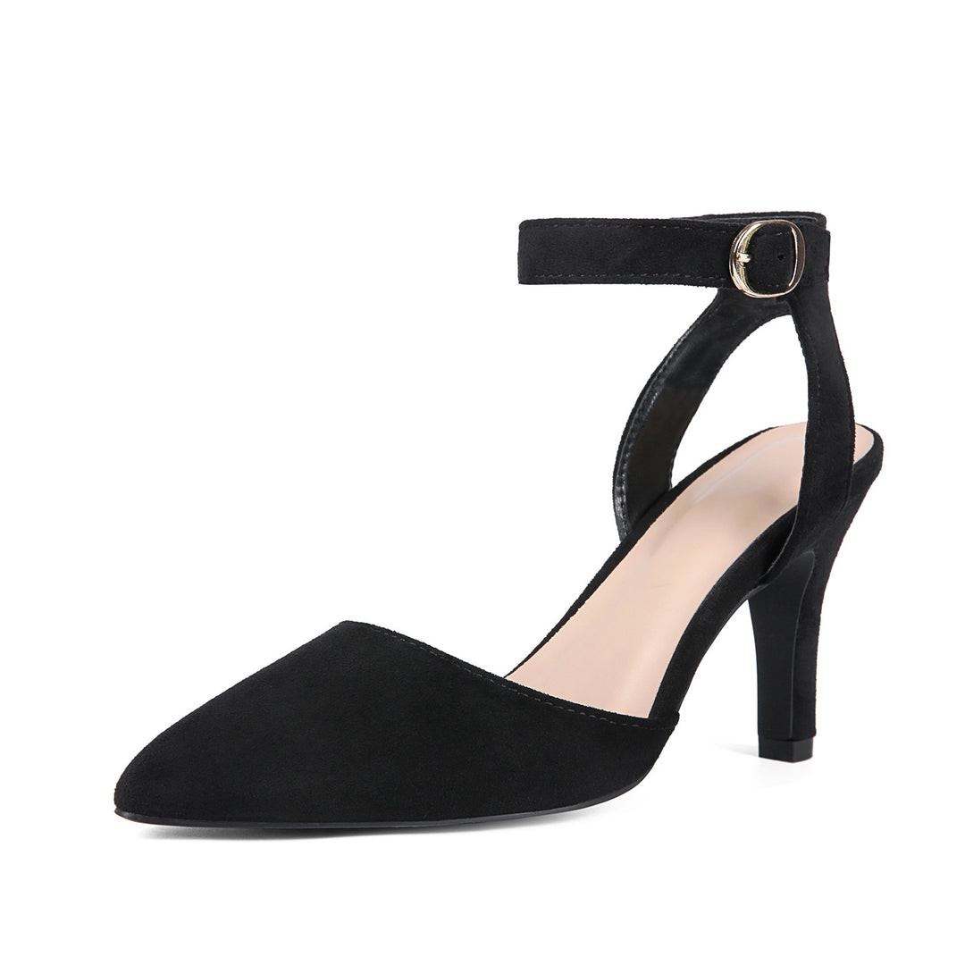 Femme Chic Spids Tå Slingback-Hæle med justerbar Ankelsnor Stilla