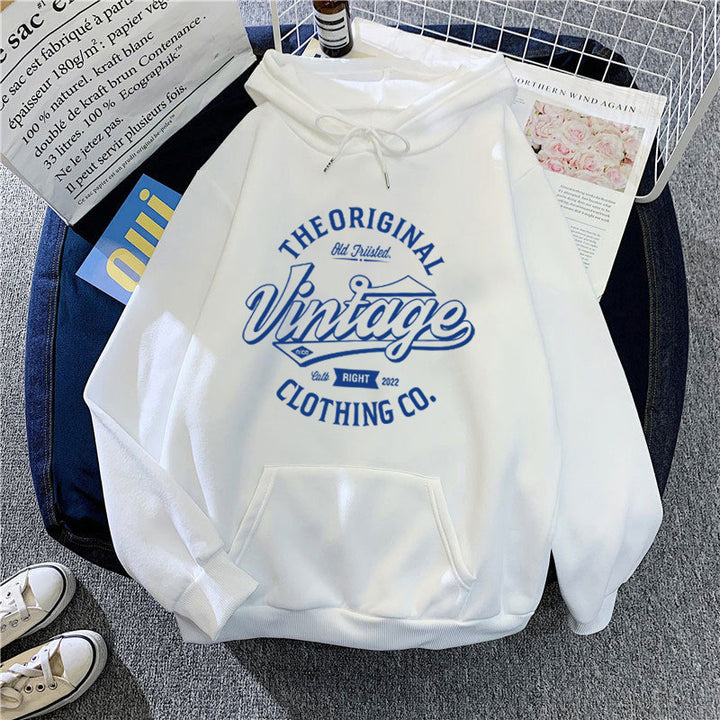 Dame hoodie med vintage grafik Skovae