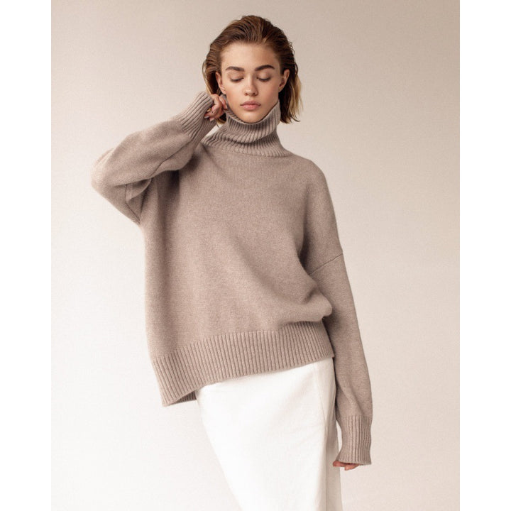 Dame hyggelig rullekrave sweater Stilla