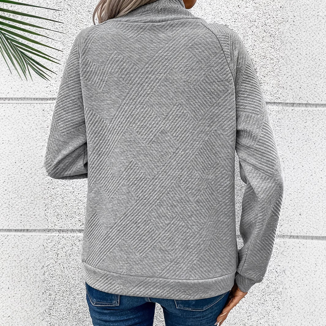 Dame moderigtig kravepullover med innovativ tekstur Stilla