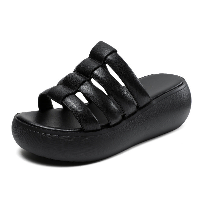 Dame Chic Plattform Slide Sandaler med stilfulde Remme Stilla