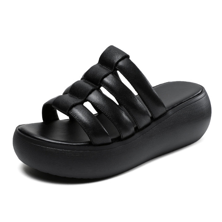 Dame Chic Plattform Slide Sandaler med stilfulde Remme Stilla