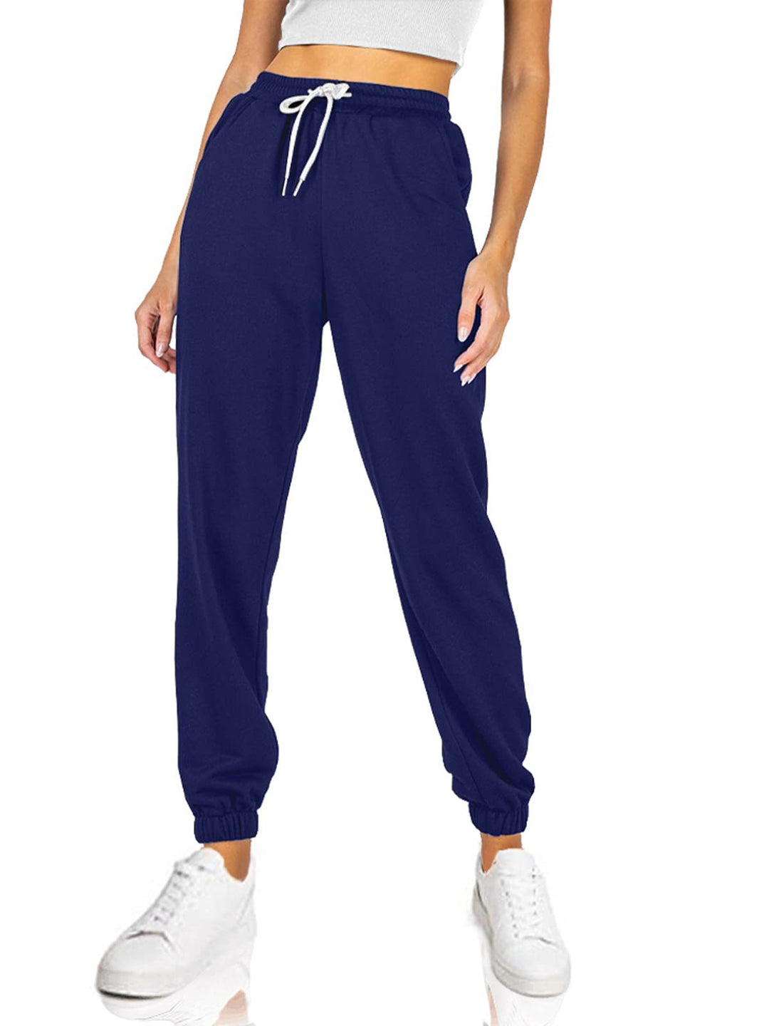 Dame sporty joggingbukser med elastisk talje og sidelommer Stilla