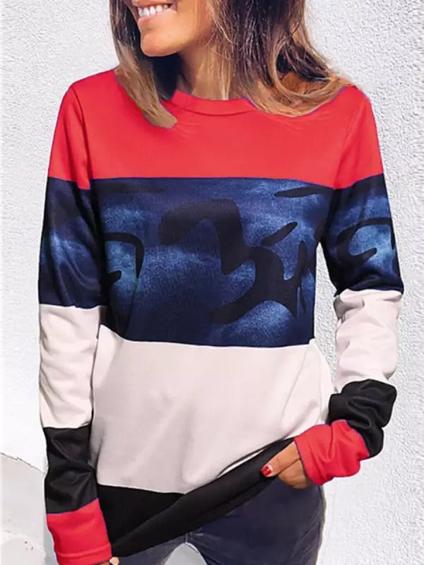 Stilla | Casual Print Rund Hals Langærmet Sweatshirt