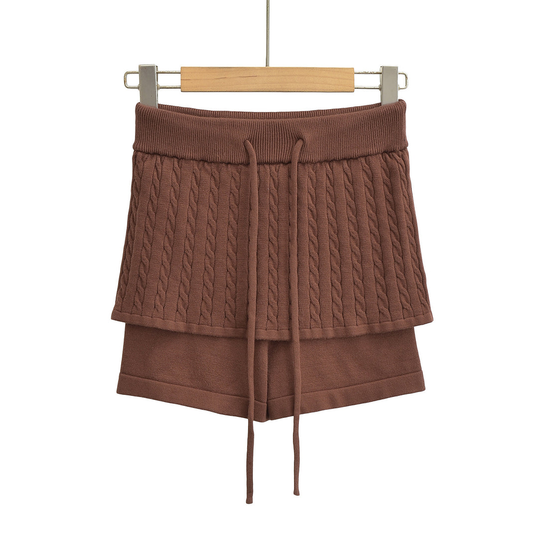Dame Sporty Shorts med dobbeltlagd strikkedesign og elastisk talje Stilla