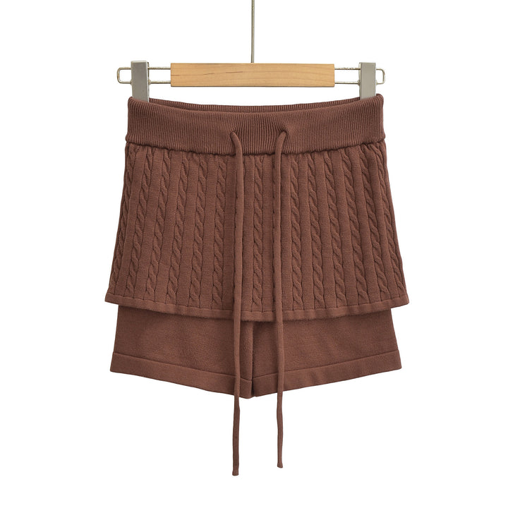 Dame Sporty Shorts med dobbeltlagd strikkedesign og elastisk talje Stilla