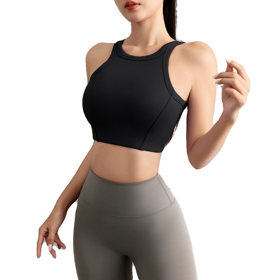 Dame Sporty Rib Crop Top med asymmetrisk design og høj komfort Stilla
