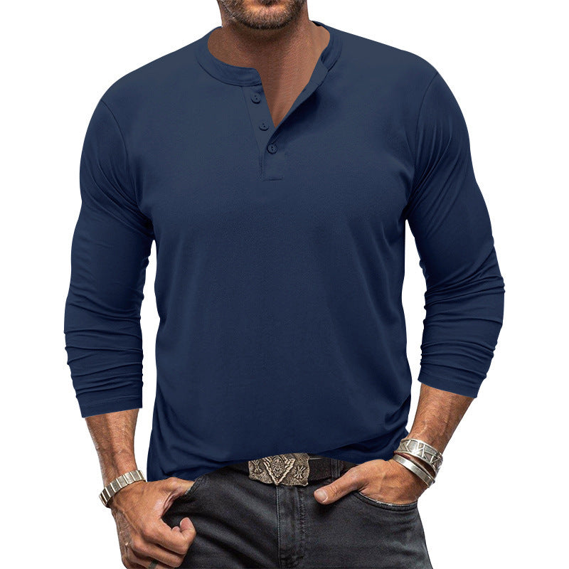 Herrer langærmet Henley-shirt lavet af åndbart materiale Stilla