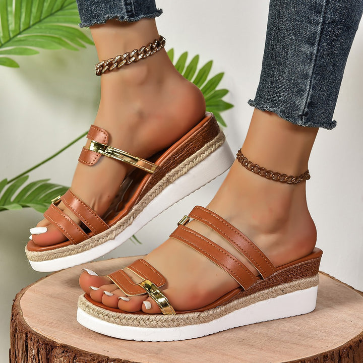 Damer Komfortable Espadriller med fashionable remme og åndbart fodseng Stilla