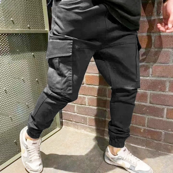 Herrer Cargo-bukser med sidelommer og elastisk linning Stilla