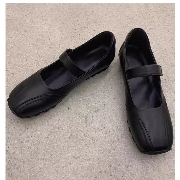 Dame Retro-inspirerede justerbare stropper Mary Jane ballerinas Stilla