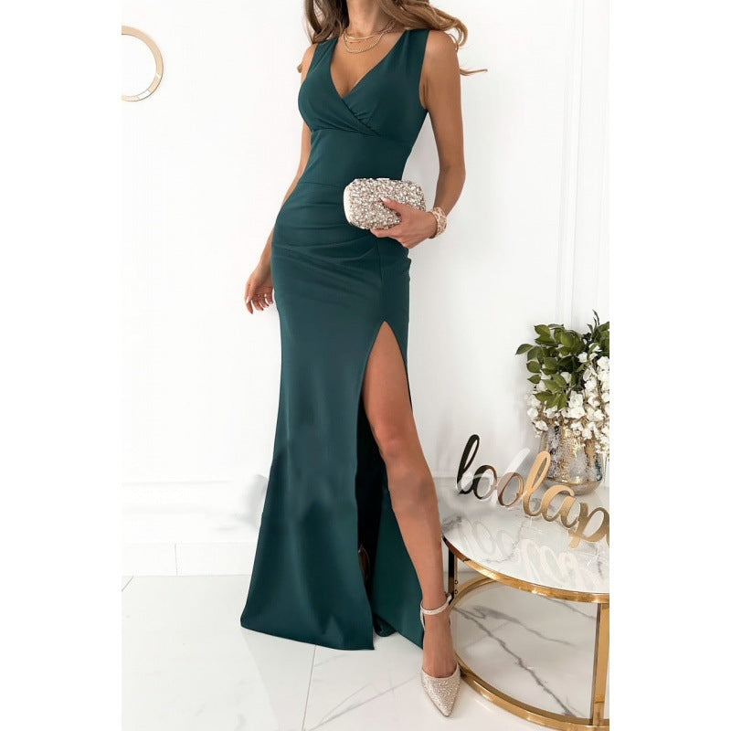 Damer elegant Maxikjole med figursyet silhuet og elegant slidse Stilla
