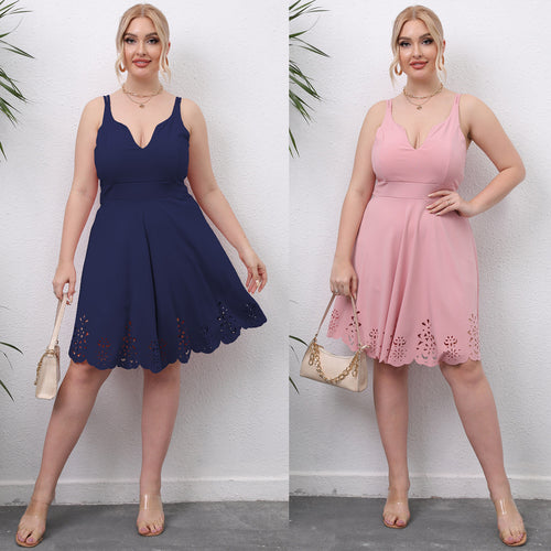 Damer Elegant Sommer A-linje Kjole med Spidsafslutning Stilla