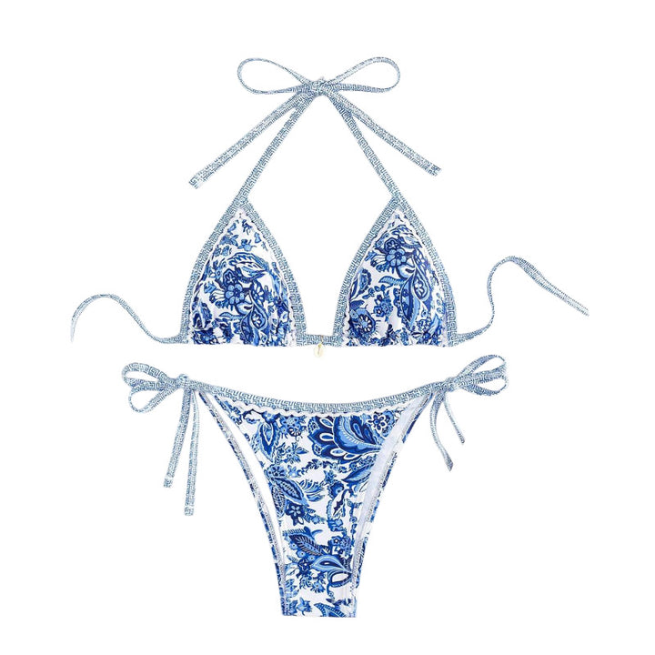 Dame triangel-bikini med justerbare bånd og elegante detaljer Skovae