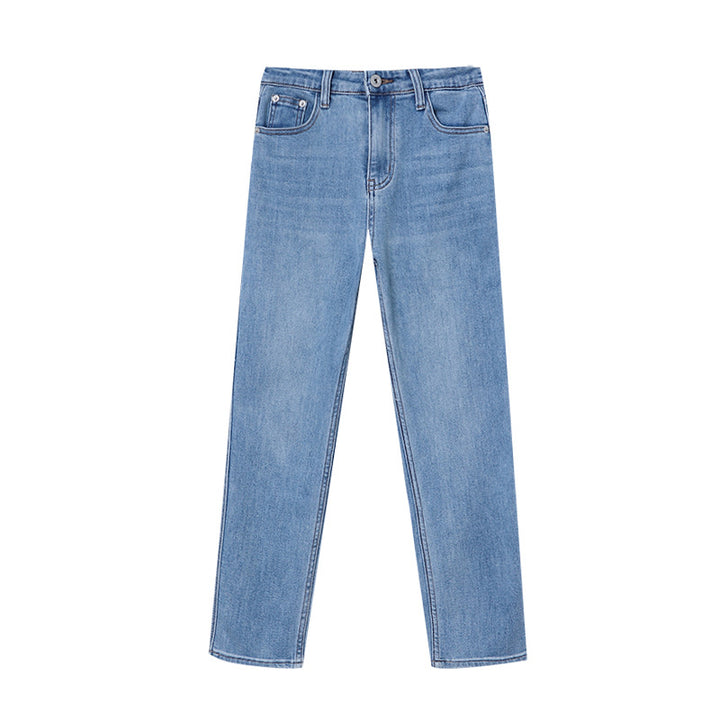 Kvinders højskårede jeans med manchetkant Stilla