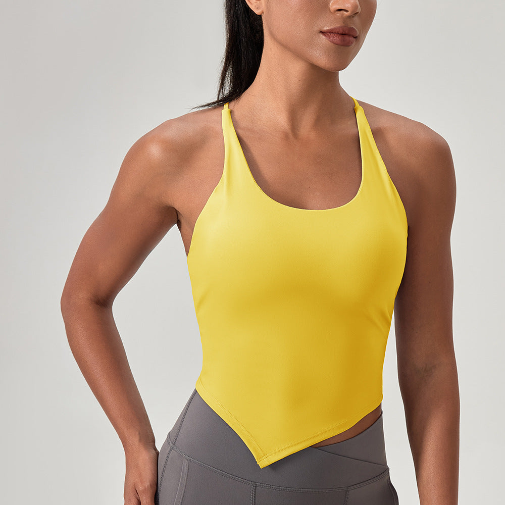 Dame Sporty Crop-top med asymmetrisk snit og åndbare egenskaber Stilla