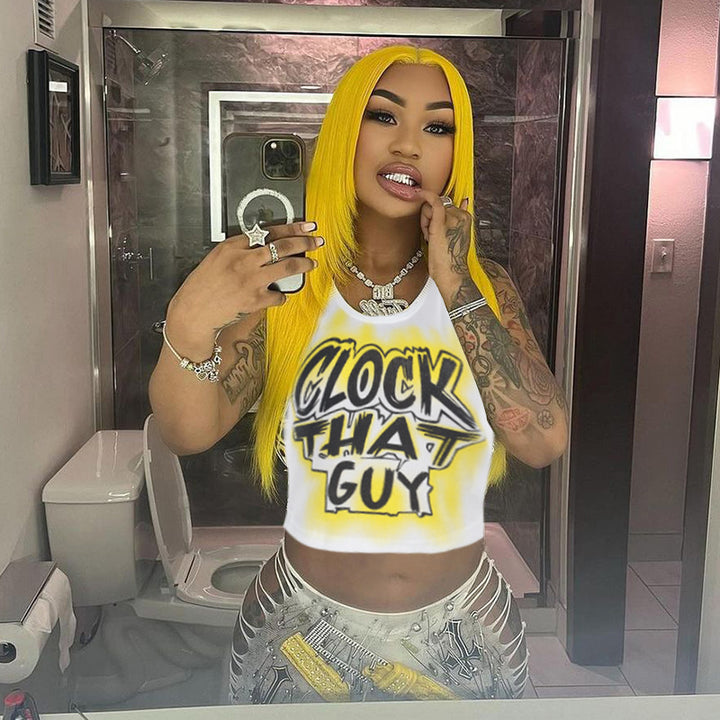 Dame Grafiktryk Crop Top Stilla