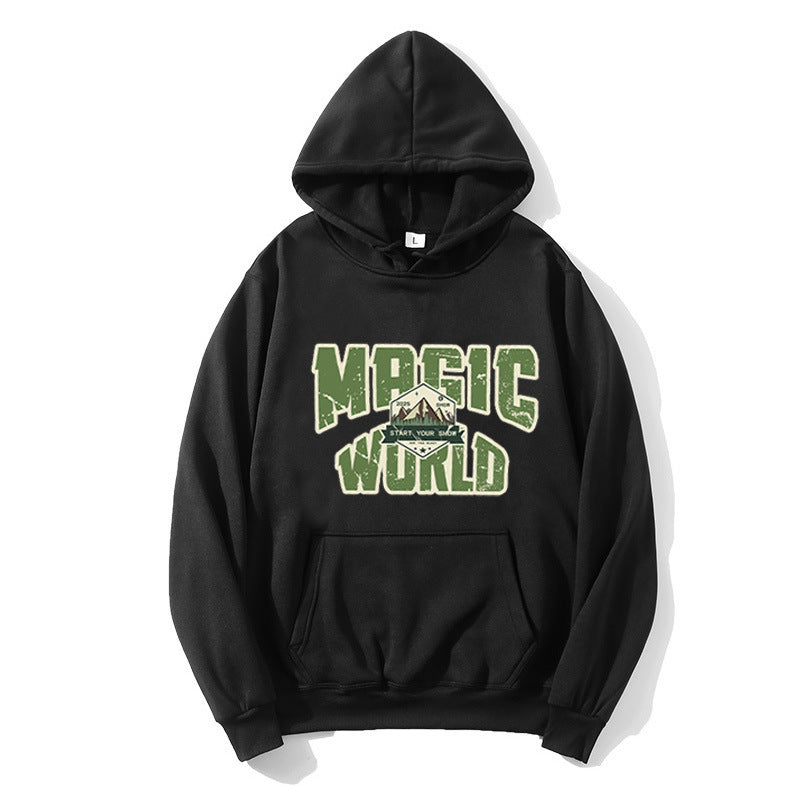 Dame hoodie med moderne grafisk print Skovae