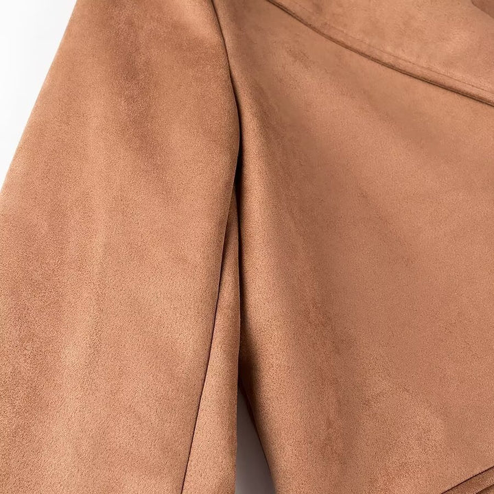 Dame elegant trenchcoat med dobbelt knap række og høj krave Stilla