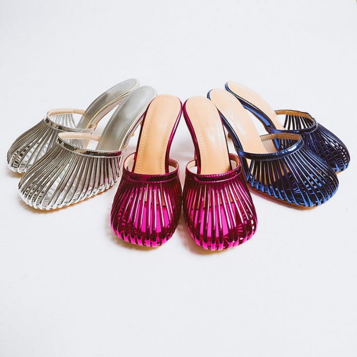 Femme Elegante Open-Toe Slingback Mules Stilla