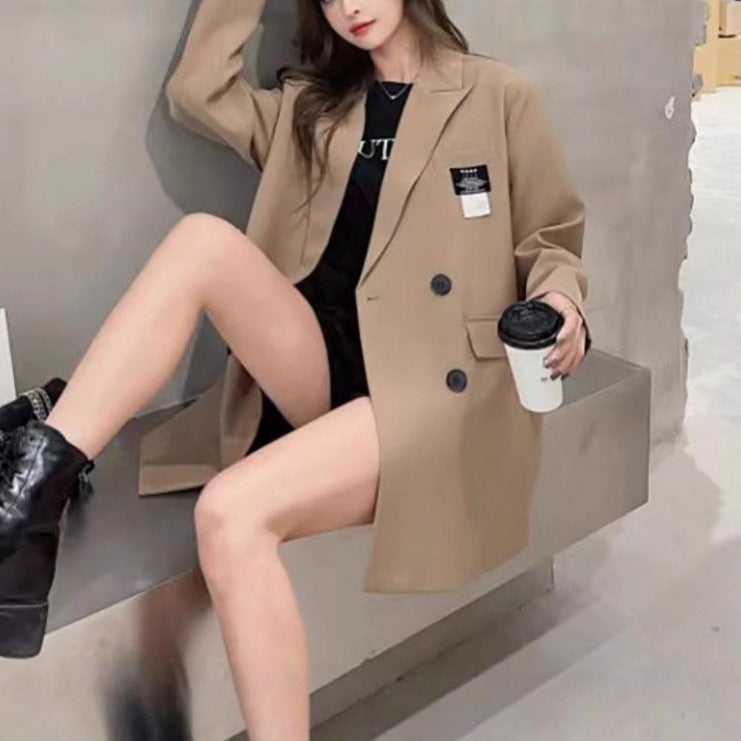 Kvinders oversized blazer med tekstureret stof Stilla